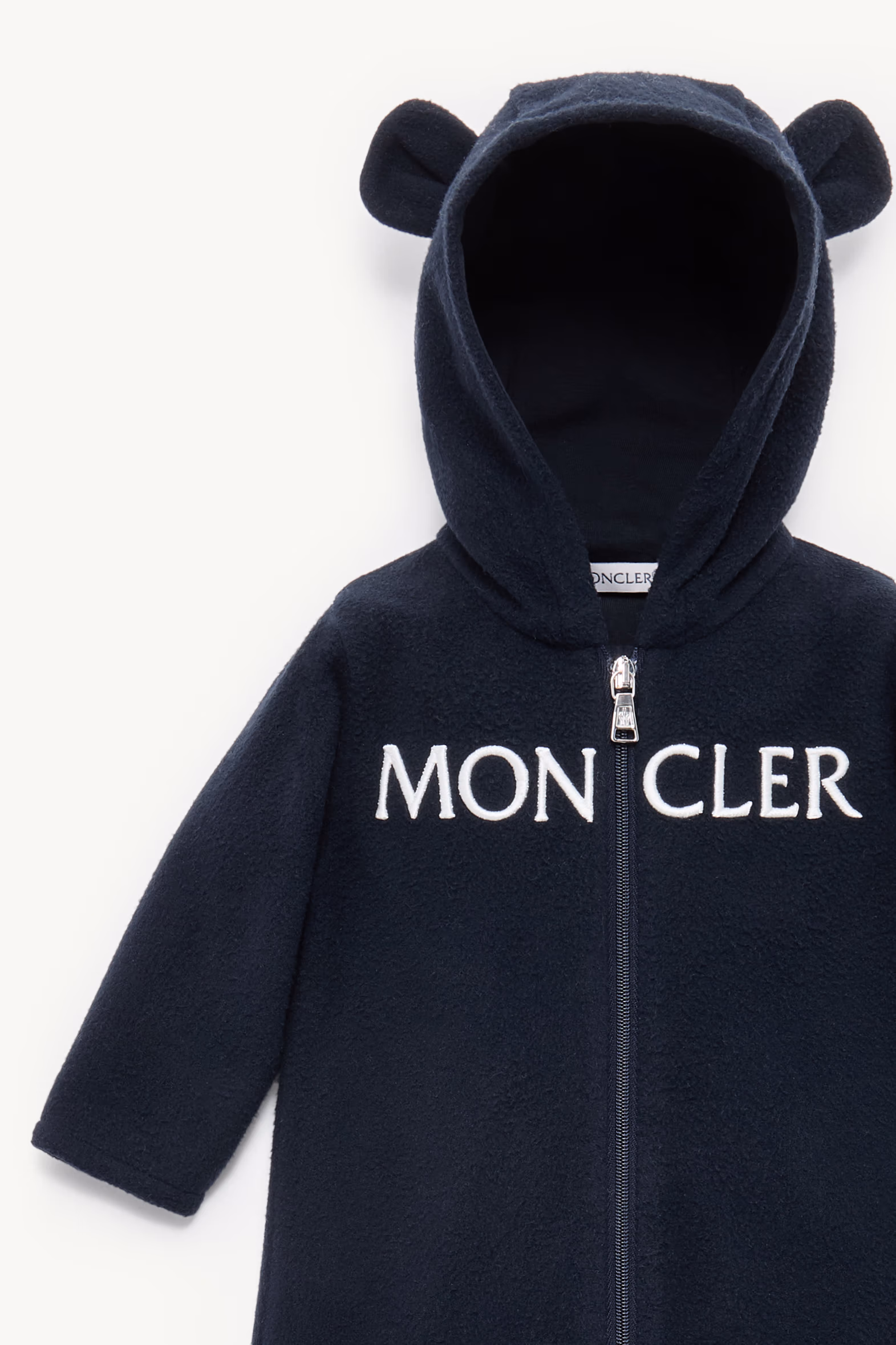 Hooded Fleece Baby Grow Gender Neutral Navy Blue Moncler 2